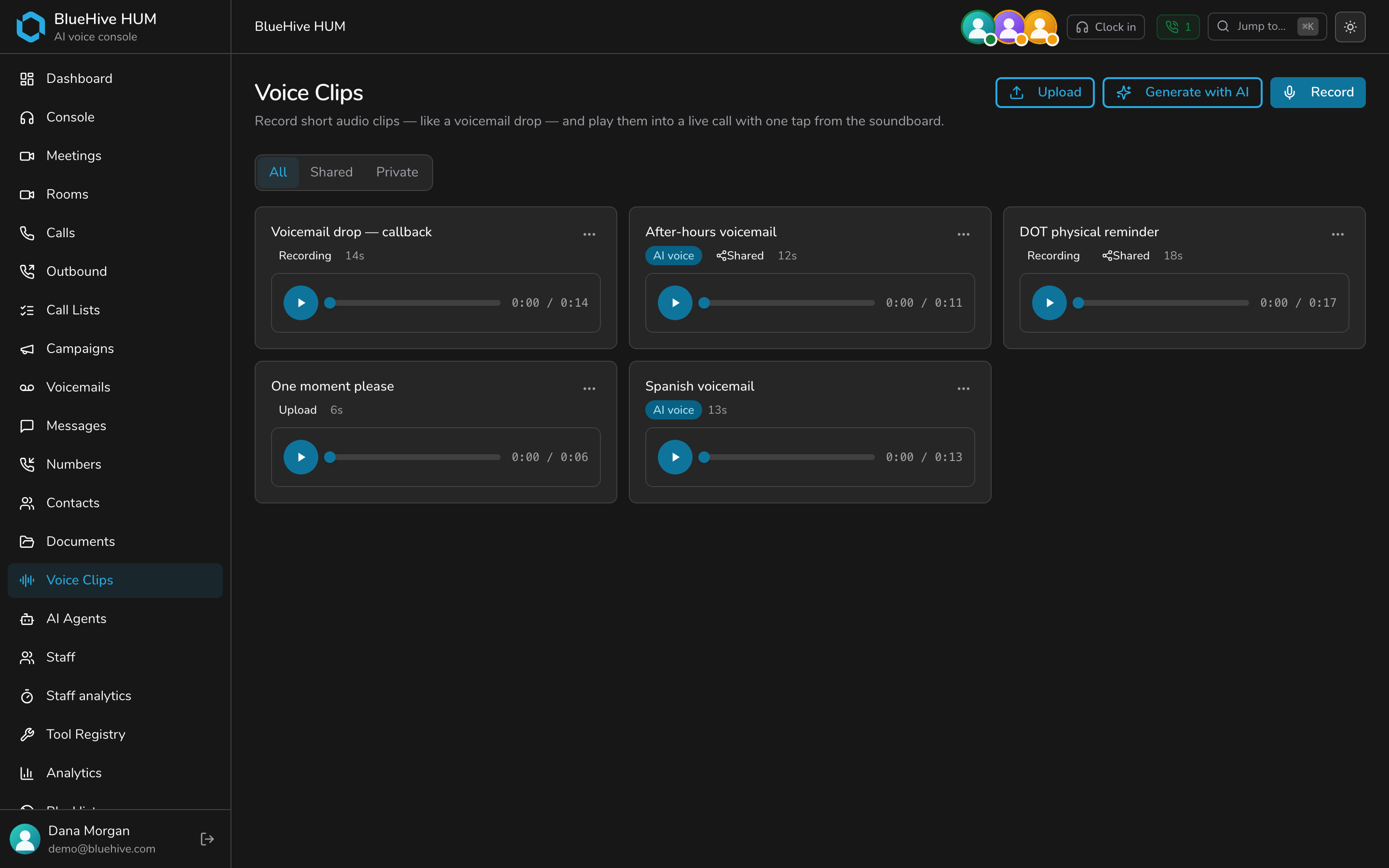 Voice Clips — your personal soundboard — dark